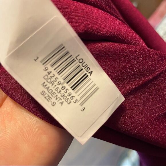 Dress The Population Womens Louisa Dress Size Small Magenta Open Back - Picture 8 of 12